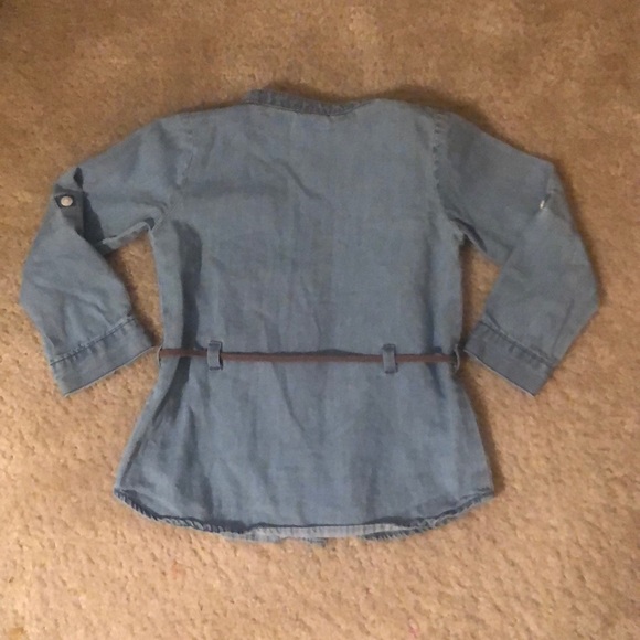 Denim Top with skinny brown belt - Picture 2 of 2